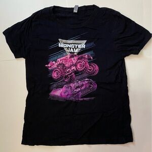 Monster Jam Black T-Shirt with Pink Graphic